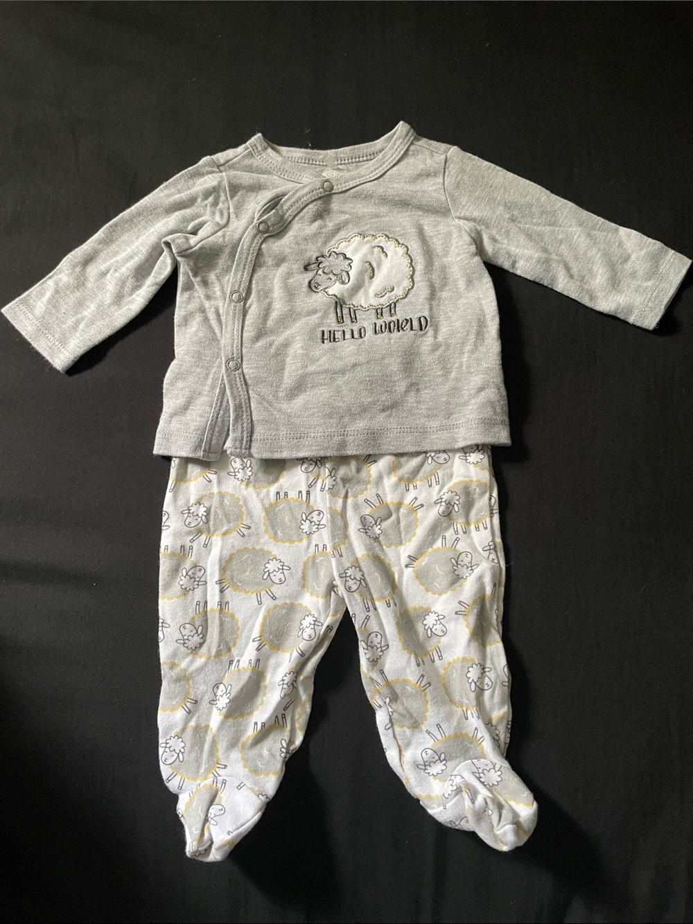 Kidgets Gray and Yellow Sheep Pajama Set